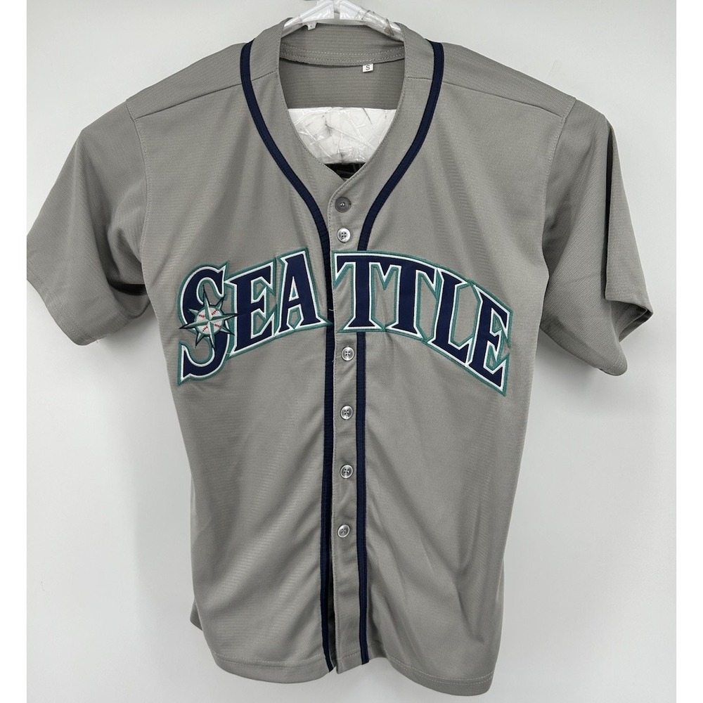 Ichiro Suzuki #51 Seattle Mariners Button Down Jersey Gray Men's Size Small